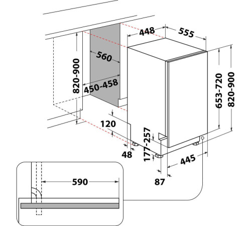 Встраиваемая посудомоечная машина Hotpoint HSIC3T127C