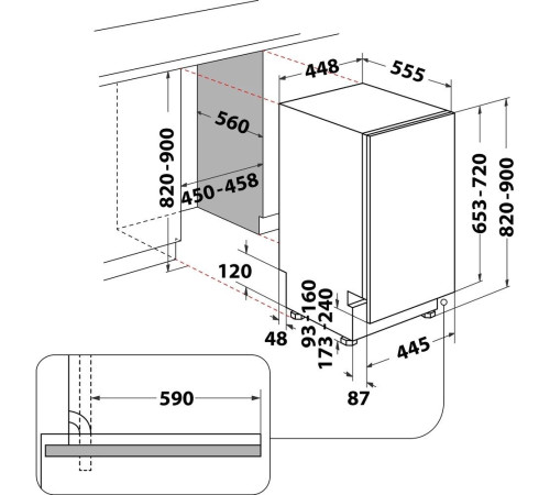 Встраиваемая посудомоечная машина Indesit DSIC3M19