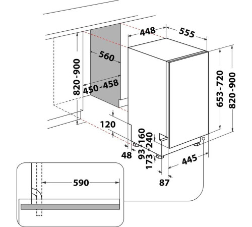Встраиваемая посудомоечная машина Whirlpool WSIC3M27C