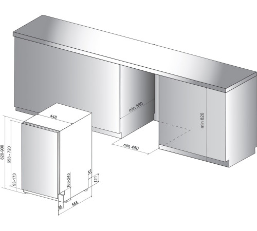 Встраиваемая посудомоечная машина Whirlpool WSIC3M27C