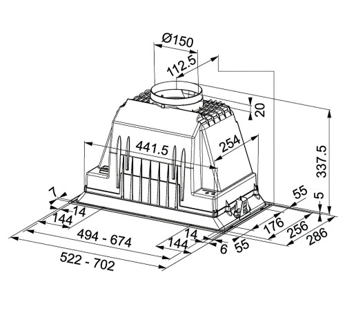 Встраиваемая вытяжка Franke Inca Plus FBI 705 PLUS (305.0599.544)