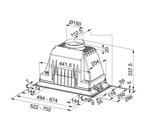 Встраиваемая вытяжка Franke Inca Plus FBI 705 PLUS (305.0599.544)