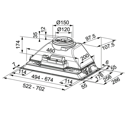 Вытяжка встраиваемая Franke Inca Smart FBI 525 XS (305.0599.507)