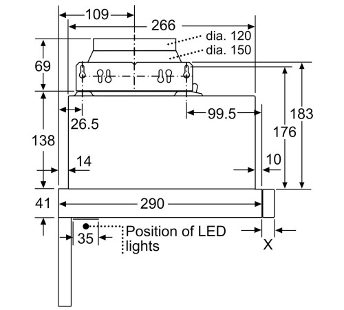 Вытяжка Bosch телескопическая DFM064W54