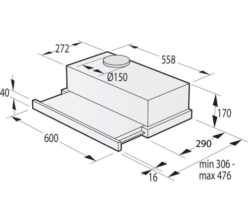 Встраиваемая вытяжка Gorenje TH64E3BG