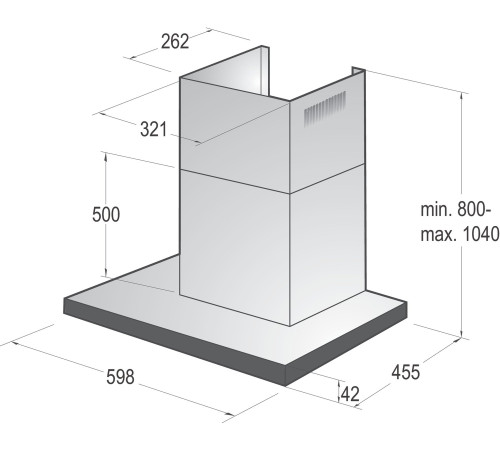Каминная вытяжка Gorenje WHT6SYB/Simplicity/650 черная