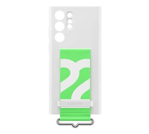 Чехол Samsung Silicone with Strap Cover для смартфону Galaxy S22 Ultra (S908) White
