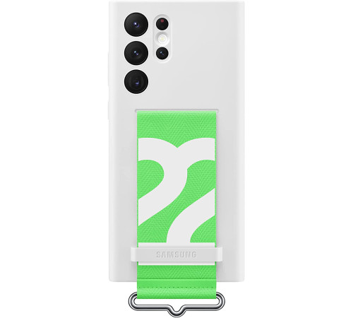 Чехол Samsung Silicone with Strap Cover для смартфону Galaxy S22 (S901) White