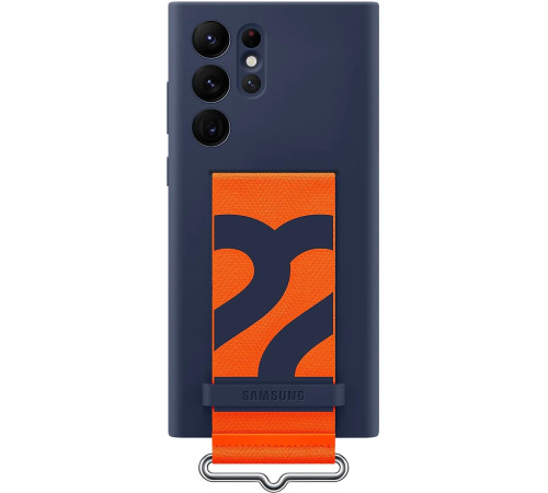 Чехол Samsung Silicone with Strap Cover для смартфону Galaxy S22 Ultra (S908) Navy