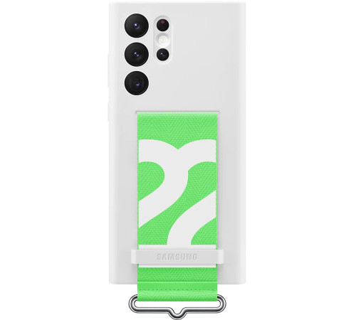 Чехол Samsung Silicone with Strap Cover для смартфону Galaxy S22 Ultra (S908) White