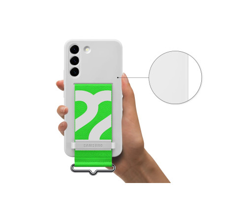 Чехол Samsung Silicone with Strap Cover для смартфону Galaxy S22 Ultra (S908) White