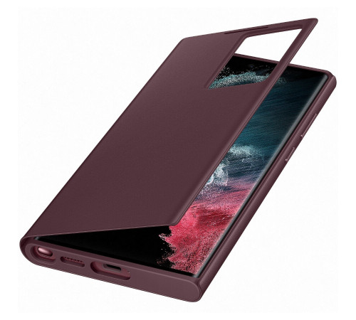 Чехол Samsung Smart Clear View Cover для смартфону Galaxy S22 Ultra (S908) Burgundy