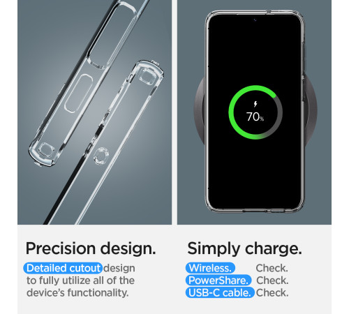 Чехол Spigen для Samsung Galaxy S23 Crystal Flex, Crystal Clear