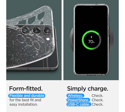 Чехол Spigen для Samsung Galaxy S23 Liquid Crystal Glitter, Crystal Quartz