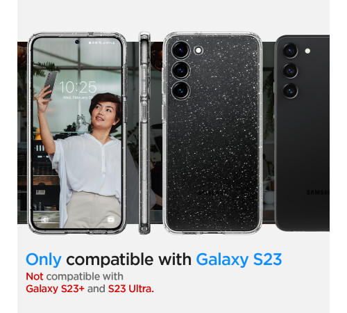 Чехол Spigen для Samsung Galaxy S23 Liquid Crystal Glitter, Crystal Quartz