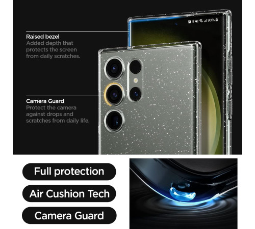 Чехол Spigen для Samsung Galaxy S23 Ultra Liquid Crystal Glitter, Crystal Quartz