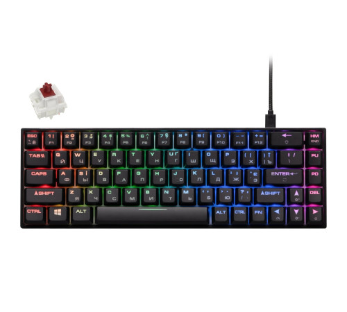 Клавиатура игровая 2E Gaming KG370 RGB Gateron Brown Switch Black (2E-KG370UBK-BR)