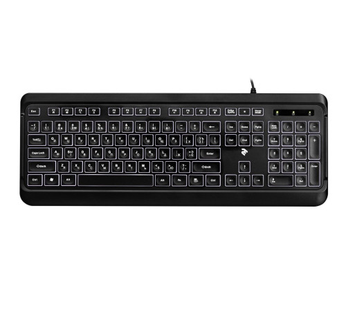 Клавіатура 2E KS120 White backlight USB Black (2E-KS120UB)