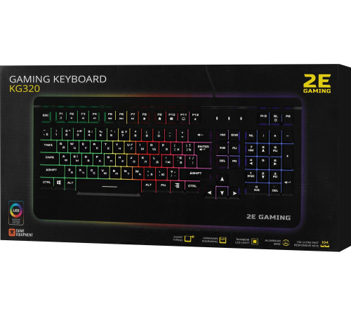 Ігрова клавіатура 2E Gaming KG320 LED USB Black Ukr