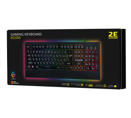 Игровая клавиатура 2E GAMING KG330 LED USB Black Ukr (2E-KG330UBK)