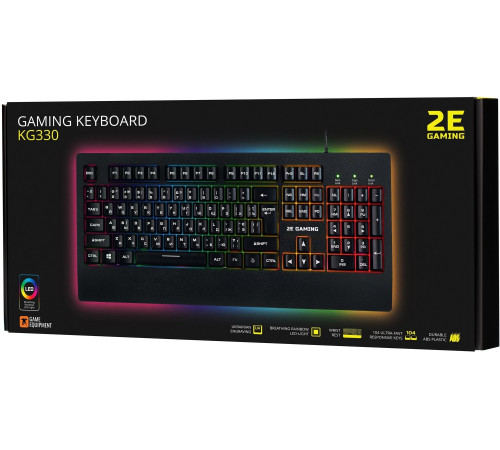 Игровая клавиатура 2E GAMING KG330 LED USB Black Ukr (2E-KG330UBK)