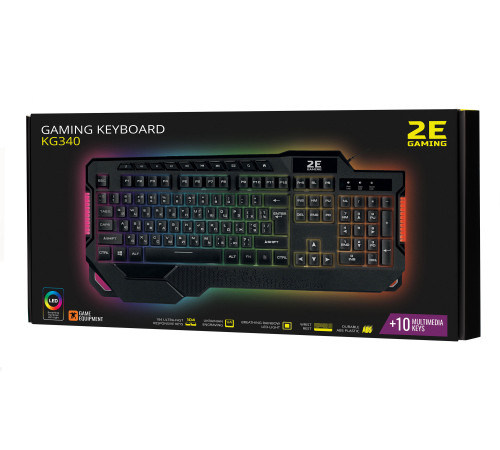 Игровая клавиатура 2E GAMING KG340 LED USB Black Ukr (2E-KG340UBK)