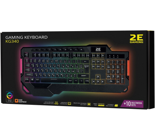 Игровая клавиатура 2E GAMING KG340 LED USB Black Ukr (2E-KG340UBK)