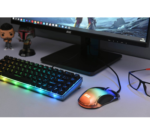 Игровая клавиатура 2E GAMING KG345 RGB 68key USB Transparent (2E-KG345TR)