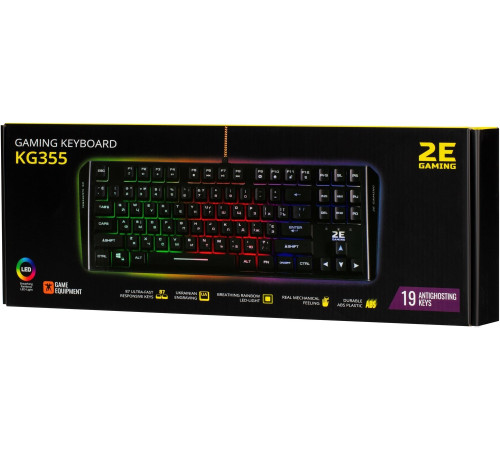Игровая клавиатура 2E GAMING KG355 LED 87key USB Black Ukr (2E-KG355UBK)