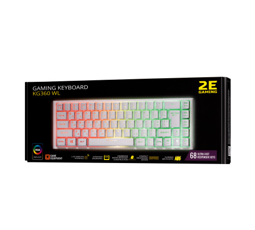 Клавиатура игровая 2E Gaming KG360 RGB WL White (2E-KG360UWT)