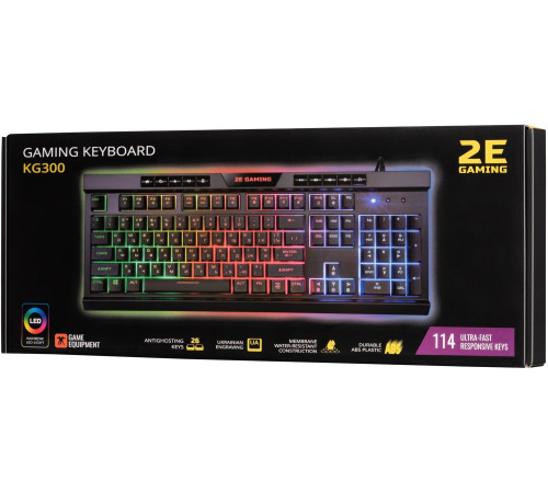 Клавіатура 2E Gaming KG300 LED Black (2E-KG300UB)