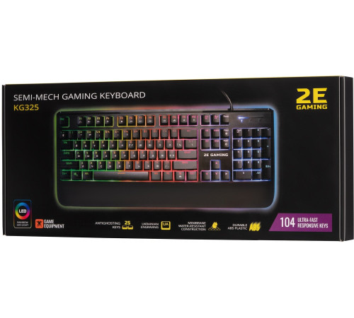 Клавиатура игровая 2E Gaming KG325 LED Black (2E-KG325UB)