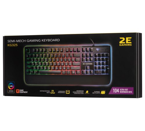 Клавиатура игровая 2E Gaming KG325 LED Black (2E-KG325UB)