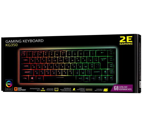 Клавиатура игровая 2E Gaming KG350 RGB Black (2E-KG350UBK)