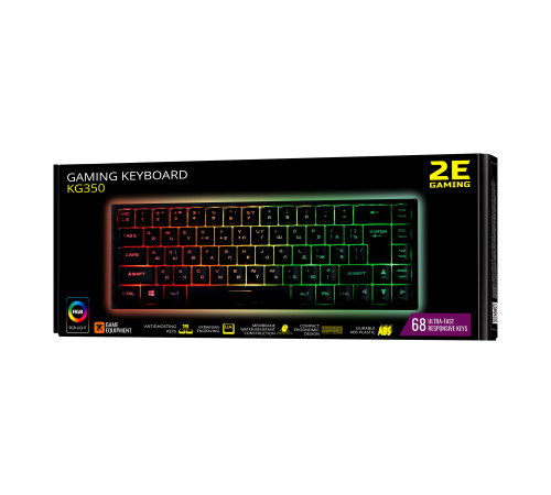 Клавиатура игровая 2E Gaming KG350 RGB Black (2E-KG350UBK)