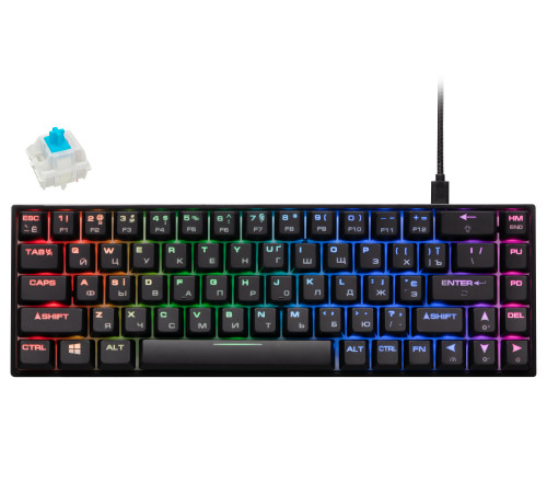 Клавиатура игровая 2E Gaming KG370 RGB Gateron Blue Switch Black (2E-KG370UBK-BL)