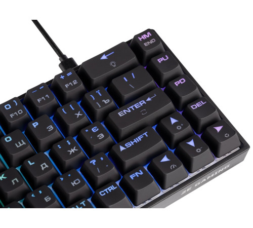 Клавиатура игровая 2E Gaming KG370 RGB Gateron Blue Switch Black (2E-KG370UBK-BL)