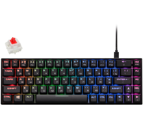 Клавиатура игровая 2E Gaming KG370 RGB Gateron Red Switch Black (2E-KG370UBK-RD)