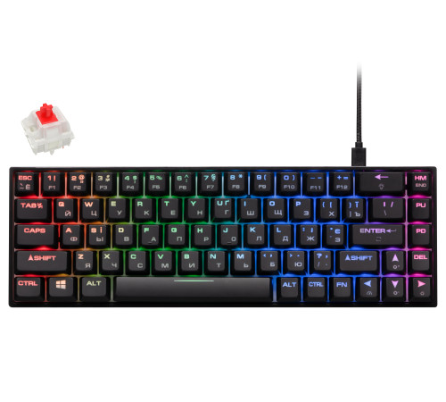 Клавиатура игровая 2E Gaming KG370 RGB Gateron Red Switch Black (2E-KG370UBK-RD)