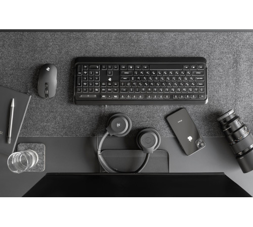 Клавіатура 2E KS120 White backlight USB Black (2E-KS120UB)