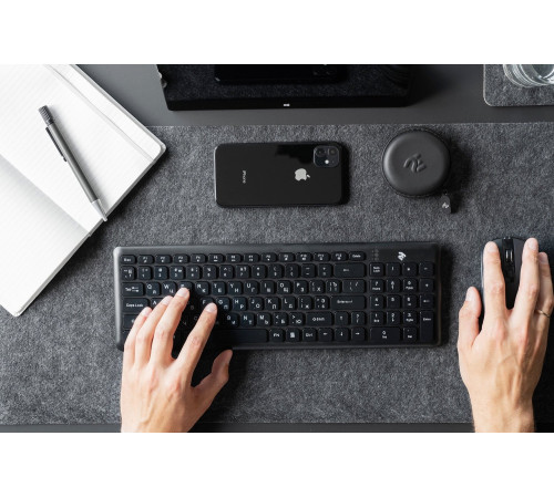 Клавиатура 2E KS230 Slim WL Black (2E-KS230WB)