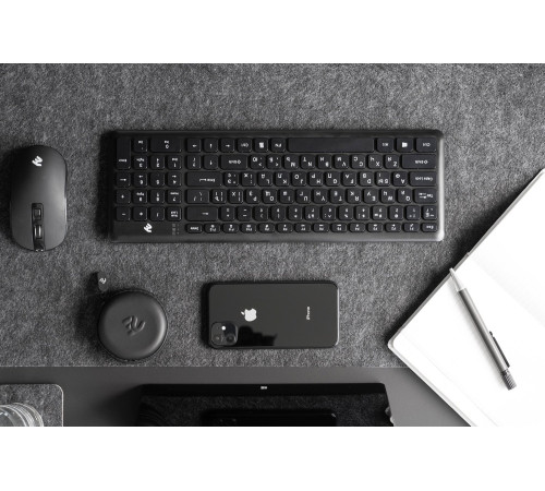 Клавиатура 2E KS230 Slim WL Black (2E-KS230WB)