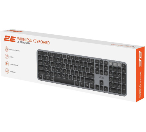 Клавіатура 2E KS240 WL Gray (2E-KS240WG)