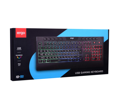Клавиатура ERGO KB-510 Keyboard ENG/RUS/UKR Чорний