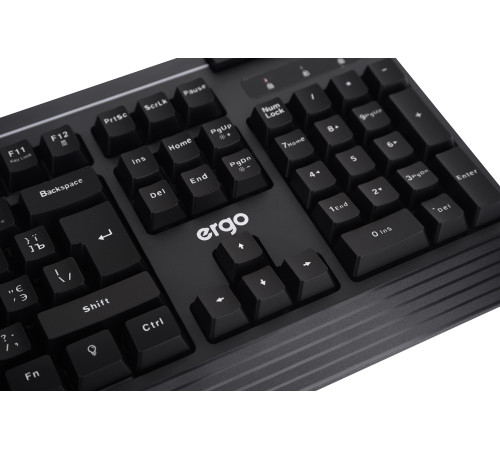 Клавиатура ERGO KB-612 Keyboard ENG/RUS/UKR Чорний