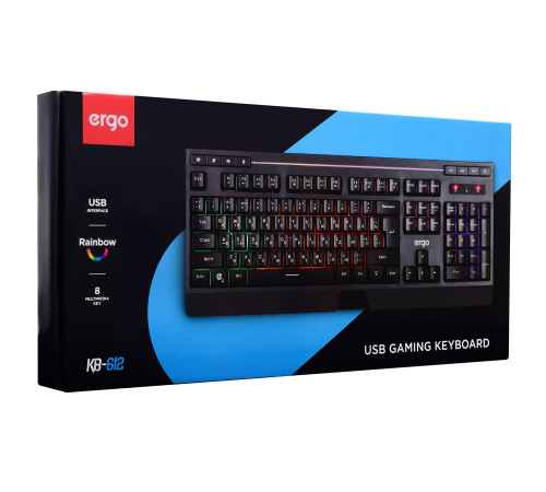 Клавиатура ERGO KB-612 Keyboard ENG/RUS/UKR Чорний