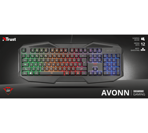 Игровая клавиатура Trust GXT 830-RW Avonn LED BLACK (22511_TRUST)