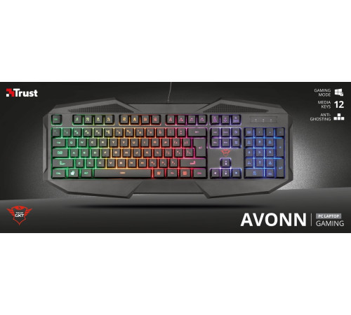 Игровая клавиатура Trust GXT 830-RW Avonn LED BLACK (22511_TRUST)