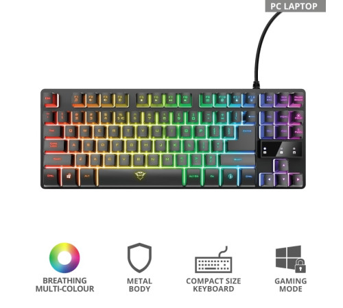 Игровая клавиатура Trust GXT 833 Thado TKL USB Black (23724_TRUST)