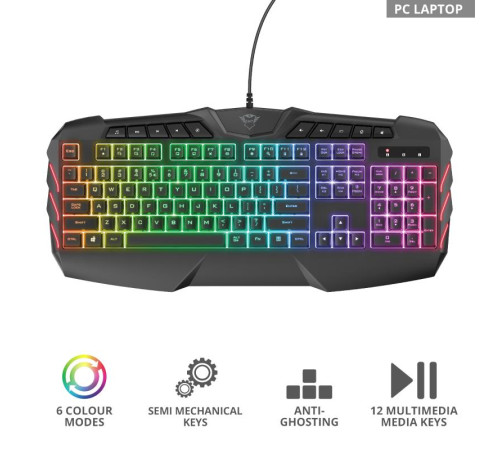Игровая клавиатура Trust GXT881 ODYSS SEMI-MECH USB Black (24303_TRUST)
